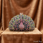 Peacock shape Crystal- Black Multi