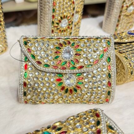 Maharani jewels clutch- Silver Gold